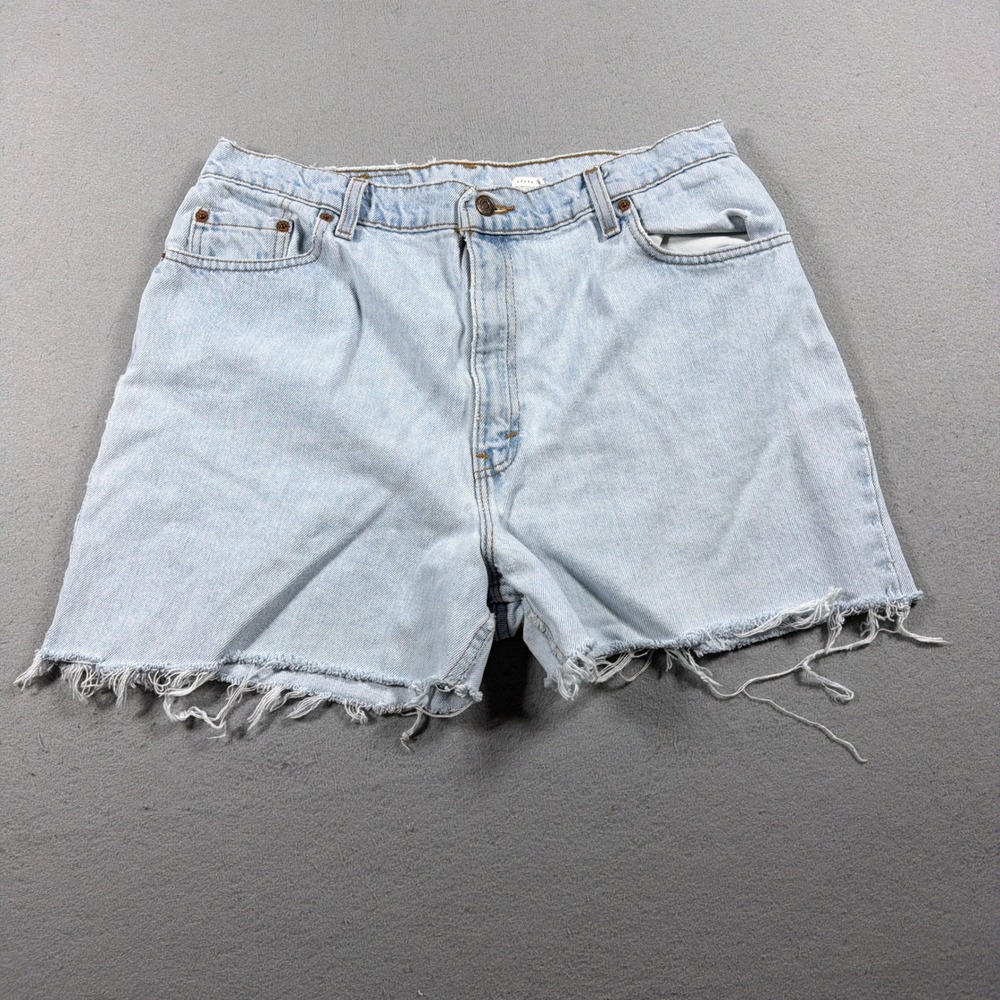 Levis 550 Cutoff Denim Shorts Women 16 Relaxed Fit Light Wash Blue Vintage 90S‎